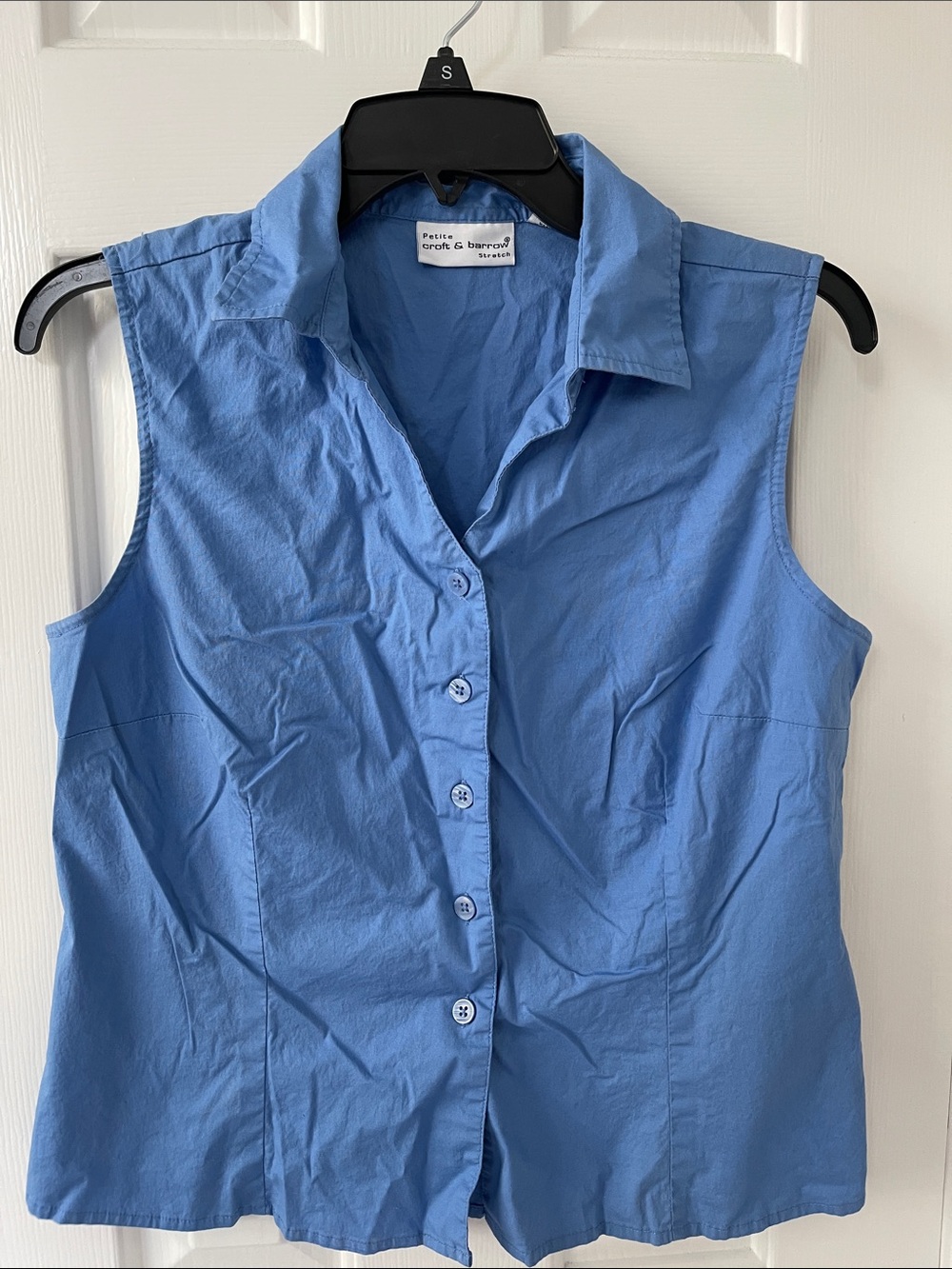 croft & barrow Sleeveless Button-Front Blouse in Blue